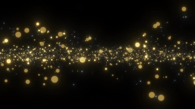 Seamless looping animation. Christmas illumination. Flying away sparkling yellow and white lights.