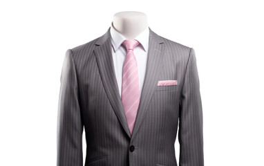 Attractive Black Jacket with Pink Tie Isolated on Transparent Background PNG.