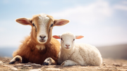 Naklejka na ściany i meble sheep in the farm