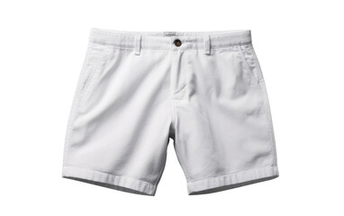 Stylish Slim Fit White Shorts Isolated on Transparent Background PNG.