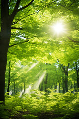 Fototapeta premium sun rays in the forest