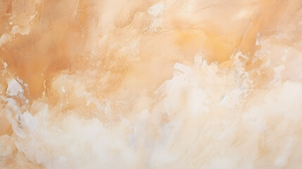 Abstract watercolor and acrylic flow blotch painting. Beige grunge color canvas texture horizontal...