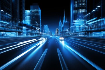 Naklejka premium Vibrant and captivating blurred night cityscape as a stunning background for your creative design