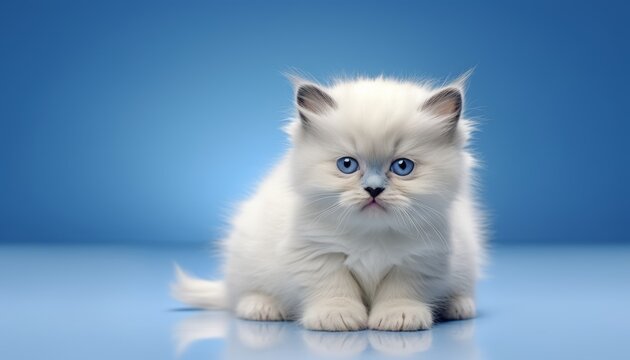 Captivating studio shot of an irresistibly cute cat on an isolated solid color background