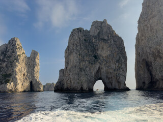 Naklejka premium Faraglioni rocks, Capri, Campania, Italy
