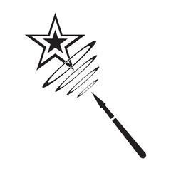 magic wand icon logo vector illustration design template