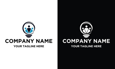 smart people logo design template. creative idea logo design. bulb icon symbol design