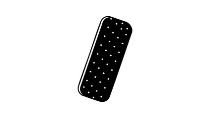 Ice Cream Sandwich, black isolated silhouette