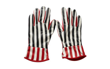 Designed Striped Gloves Isolated On Transparent Background PNG.