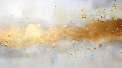 Art and Gold color with golden paint and sequins. Very beautiful abstraction. Multi-coloured spot, acrylic paint, modern art, hand drawn painting background. generative AI.