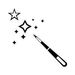 magic wand icon logo vector illustration design template