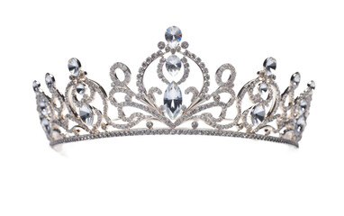 Diamond Crown for Formal Events Isolated on Transparent Background PNG.