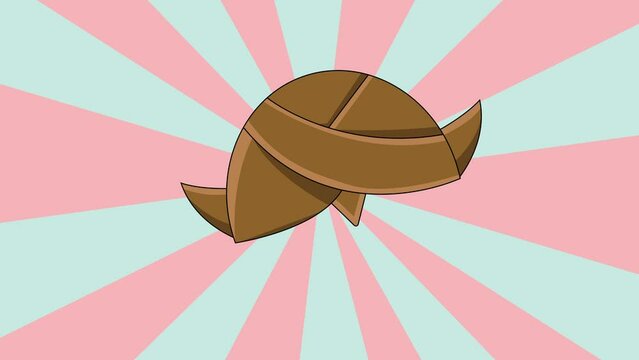 The animation forms an Indonesian Javanese belangkon icon with a rotating background