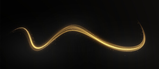 Luminous gold lines png of speed. Light glowing effect. Abstract motion lines. Light trail wave png, fire path trace line, car lights, optic fiber and incandescence curve twirl	
 - obrazy, fototapety, plakaty