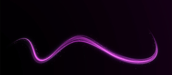 Luminous pink lines png of speed. Light glowing effect. Abstract motion lines. Light trail wave png, fire path trace line, car lights, optic fiber and incandescence curve twirl	
