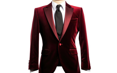 Velvet Jacket With Tie Isolated On Transparent Background PNG.