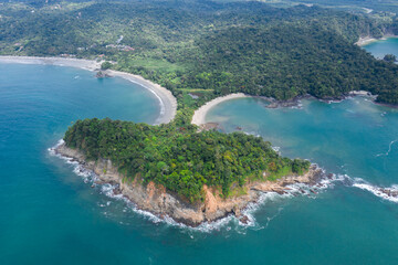 Fototapeta na wymiar manuel antonio peninsula aerial Costa Rica national park