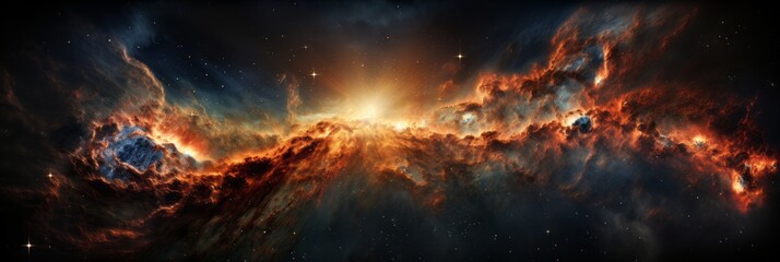 Vibrant space galaxy cloud reveals wonders of cosmos through science and astronomy lens - obrazy, fototapety, plakaty