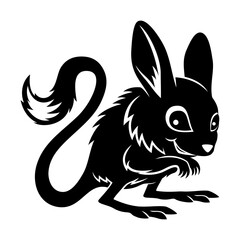 Animal jerboa icon stands on a white background. - 676351056