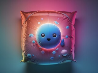 cute pillow, blank background, for design, isolated 