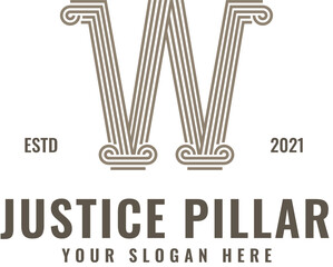 W Justice Pillar Logo