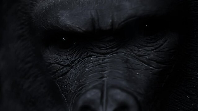 footage of gorilla smoke dark background 