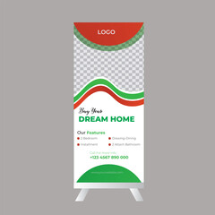 creative roll up banner design template business.A4 flyer,poster and leaflet for marketing promotion.and free illustration
