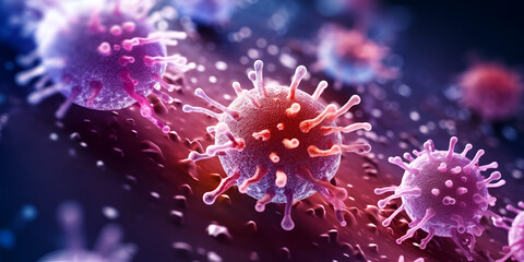 Cancer cell ,Medical Microbiology Render: Exploring the Macroscopic World of Infections,AI Generative 