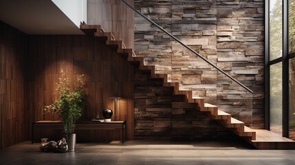 Interior design with a staircase 