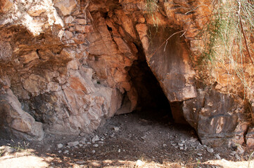 Obraz premium A cave in Nafpaktos, Aitolokarnania, Greece in midday summer.