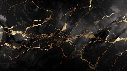 Black marble gold pattern luxury texture marbe texture. generative AI. - obrazy, fototapety, plakaty