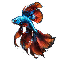 Fototapeta premium Savor the Grace: A Siamese Fighting Fish Story on transparent background,png