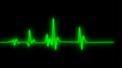 Emergency ekg monitoring. Blue glowing neon heart pulse. Heartbeat. Electrocardiogram	