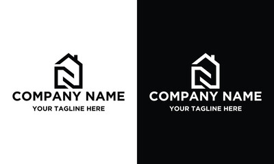 Line art icon logo of a house / home