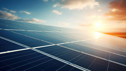 Clean energy for sustainable power, Solar panel. - obrazy, fototapety, plakaty