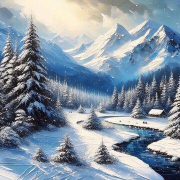 winter wonderland dreams with acrylic painting artistry
