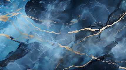 Blue marble texture background with high resolution, Italian marble slab with golden veins, Closeup surface grunge stone texture, Polished natural granite marbel for ceramic digital wa. generative AI.