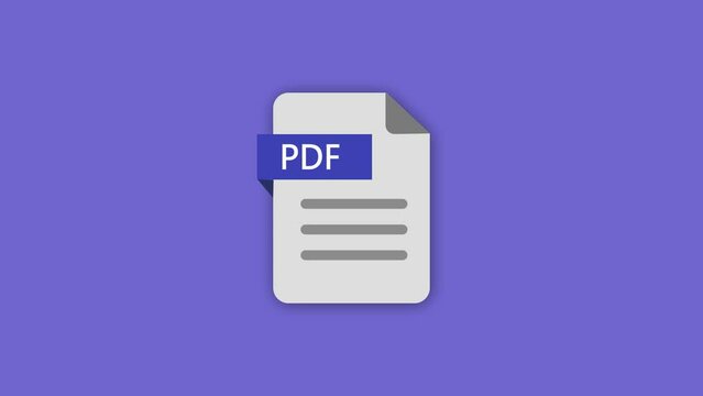 PDF file icon flat style document or presentation icon, template for web site icon animation