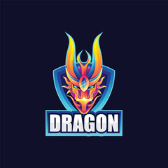 Dragon - colorful, illustration & esport logo 