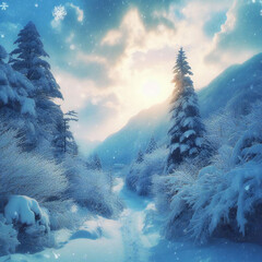 cartoon style snow scene photography brings a playful and imaginative touch to the snowy scenes