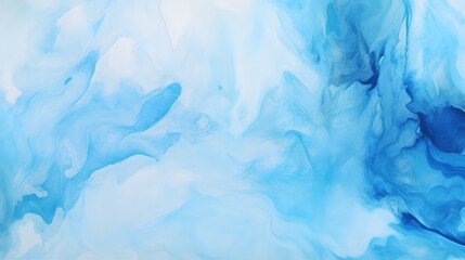 Blue watercolor abstract background, form, design element. Colorful hand painted texture, wash. Absttract clouds, sea, water texture marble texture. generative AI.
