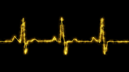 Emergency ekg monitoring. Blue glowing neon heart pulse. Heartbeat. Electrocardiogram	