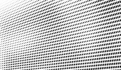 Abstract halftone wave dotted background. Futuristic twisted grunge pattern, dot, circles. Vector modern optical pop art texture for posters, business cards, cover, labels mock-up, stickers layout