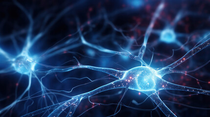 Naklejka na ściany i meble Graphics neuron of human nervous system.
