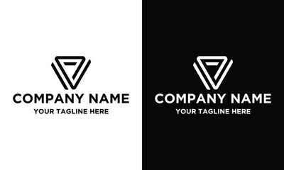 Triangle with three line logo.Triangle Logo vector art.