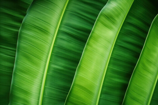 Green banana leaf texture, Nature background.