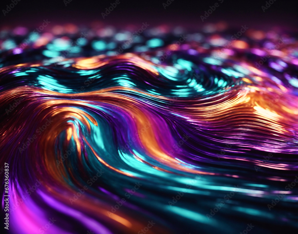 Poster abstract background with waves and lights