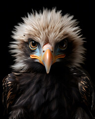 Obraz premium portrait of a cute baby eagle fledgling with piercing