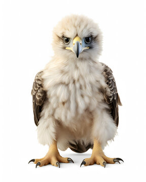 portrait of a cute baby eagle fledgling