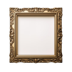 Square antique gold picture frameS isolated on white background